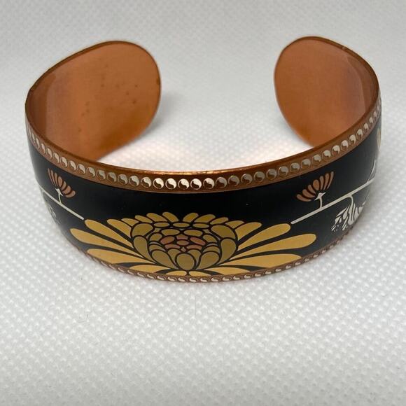 Franklin Mint Jewelry - Vintage Golden Blossom Copper Cuff Franklin Mint Japan